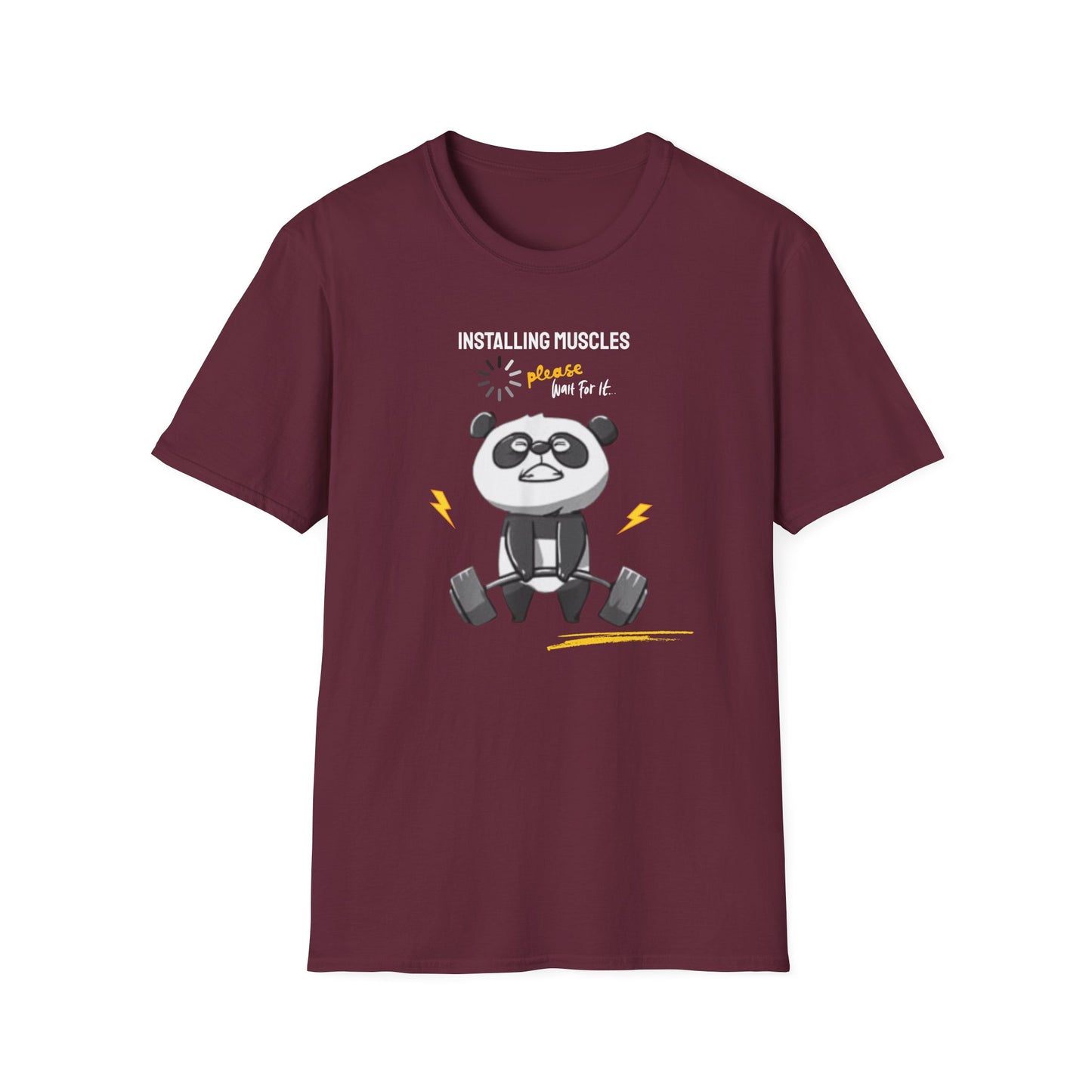 Panda Installing Muscles Memes T-Shirt