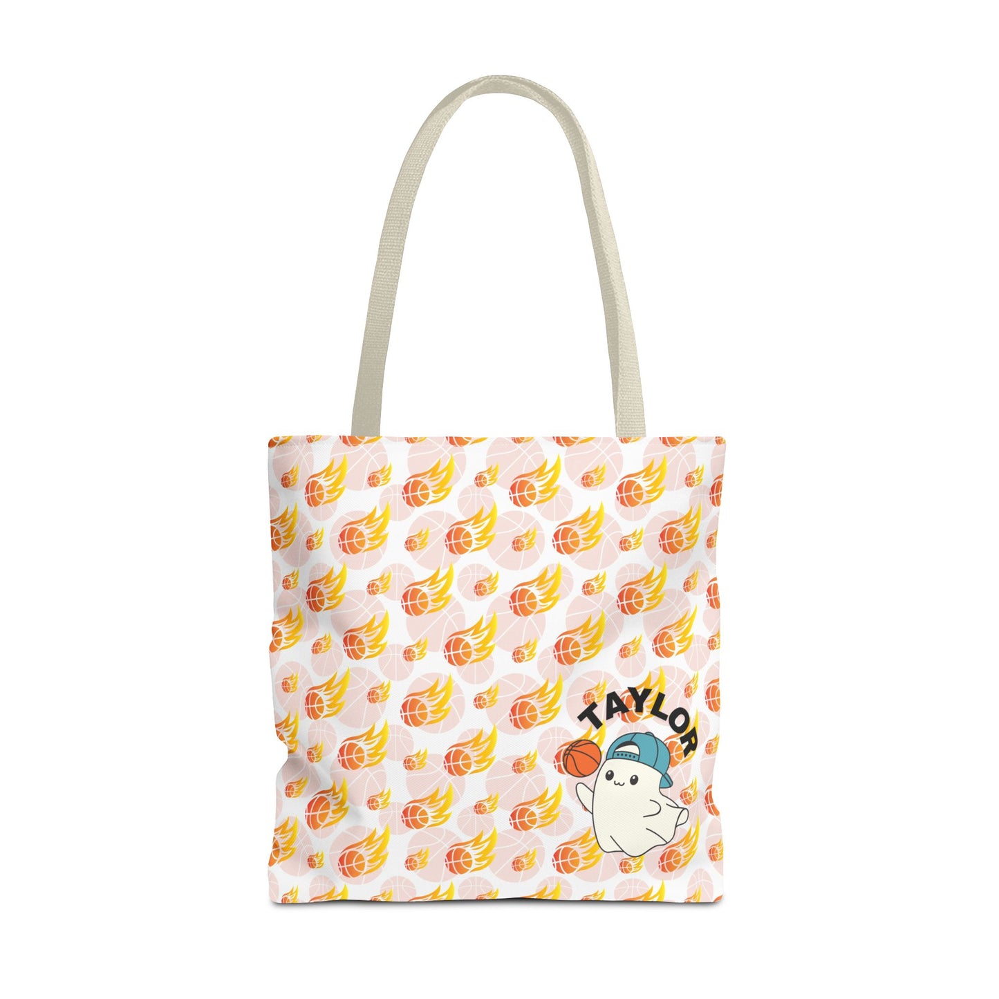 Personalized Cute Baby GH*st Fire basketball ToteBag