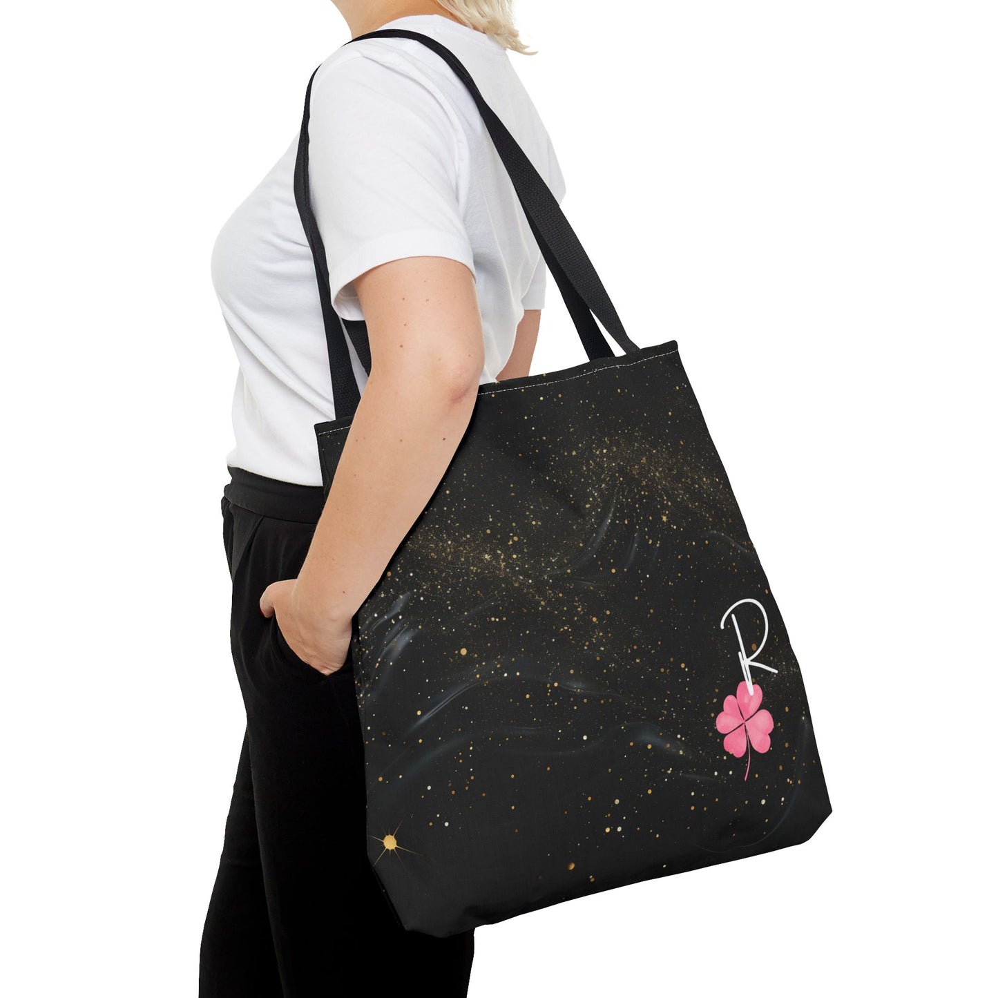 Custom Initial Clover Tote Bag