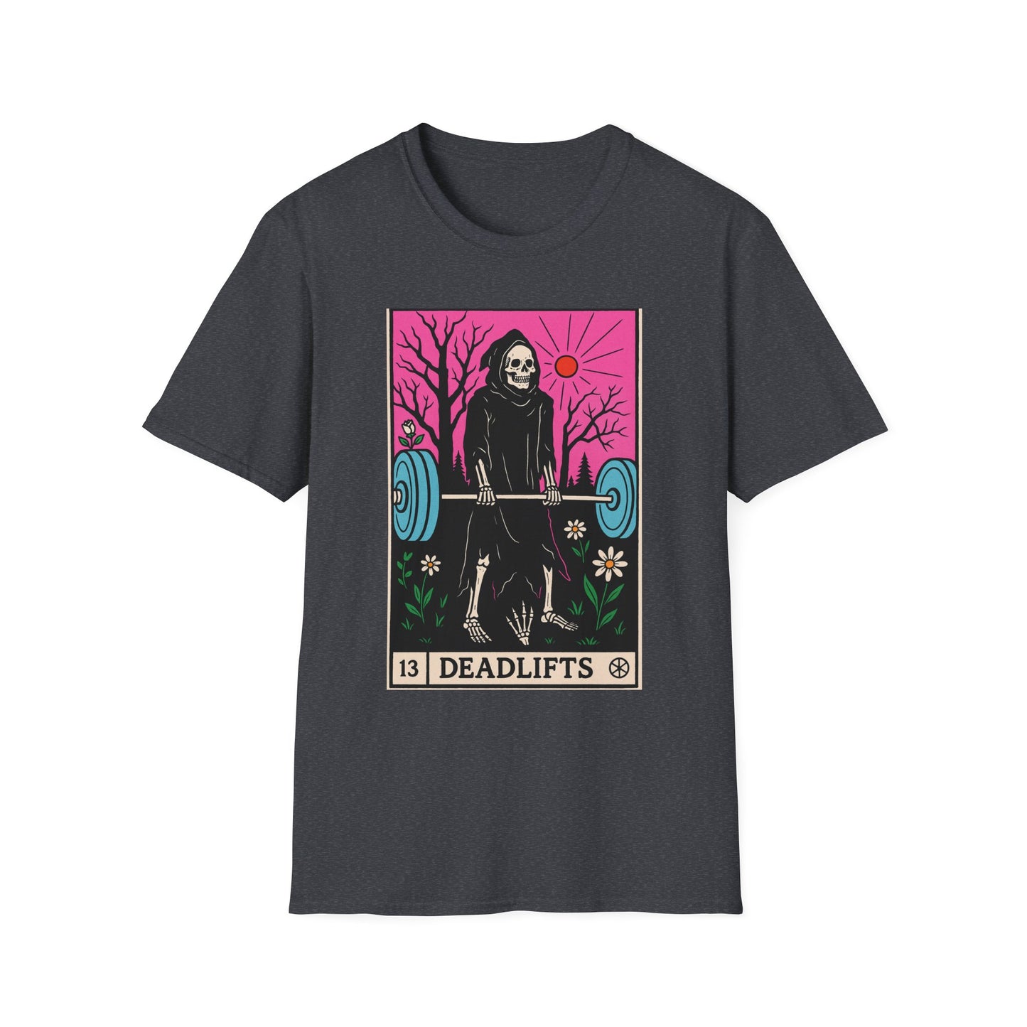Grim Reaper Deadlifts Tarot Card Softstyle T-Shirt