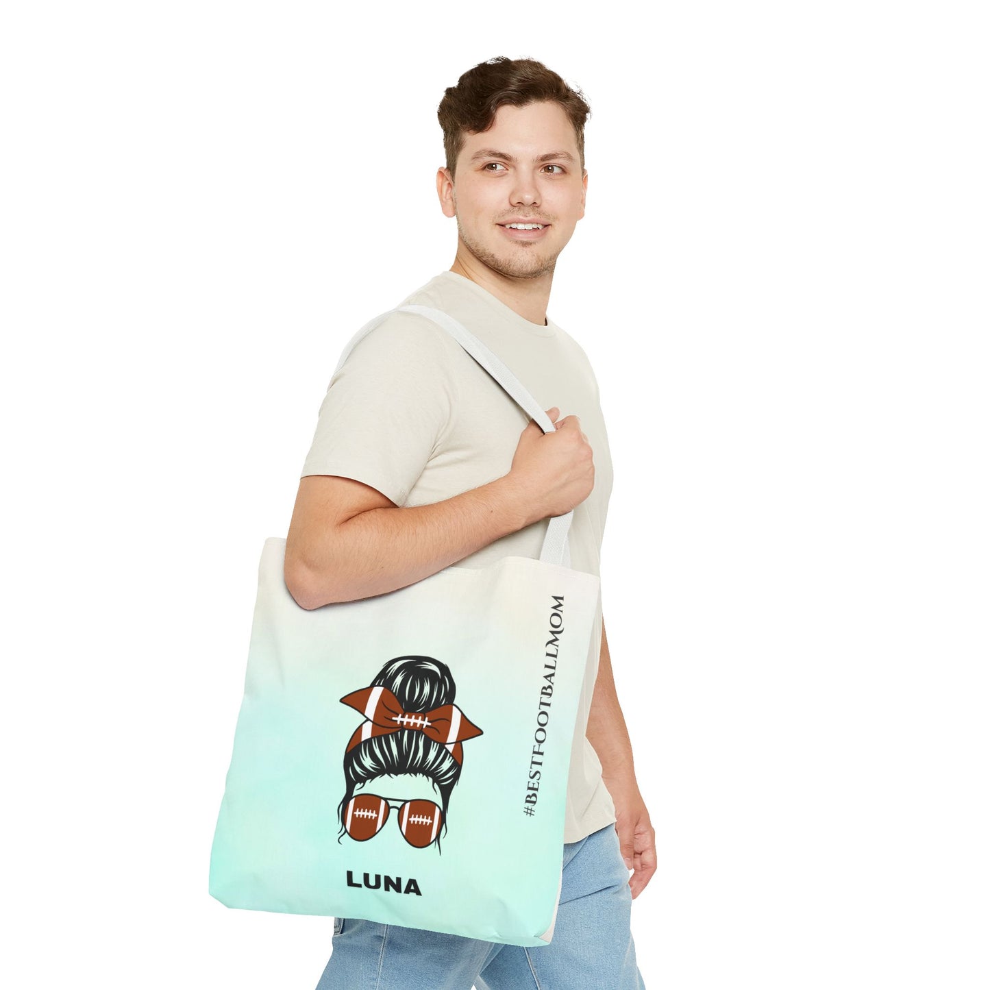 Personalized Funny Best Football Mom Tote Bag
