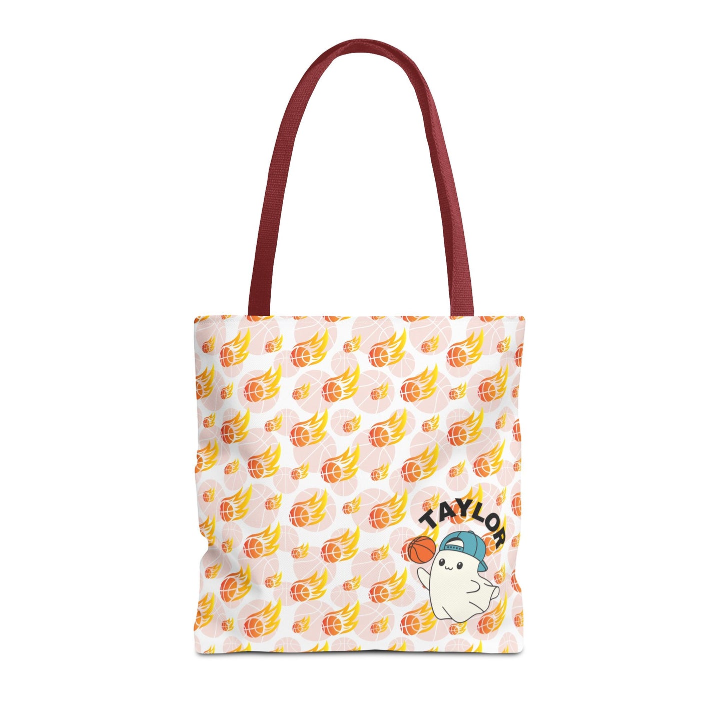 Personalized Cute Baby GH*st Fire basketball ToteBag