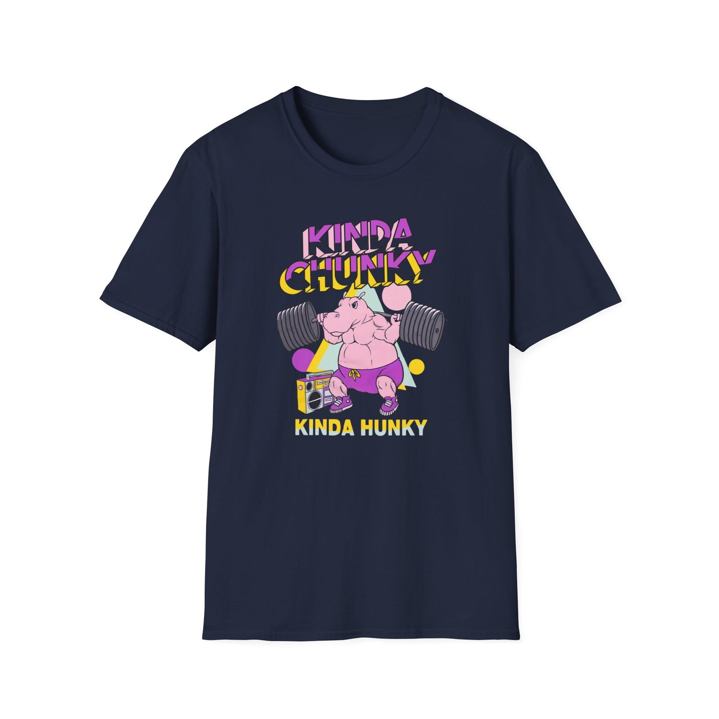 Kinda Chunky Hippo Weighlift Unisex Softstyle T-Shirt