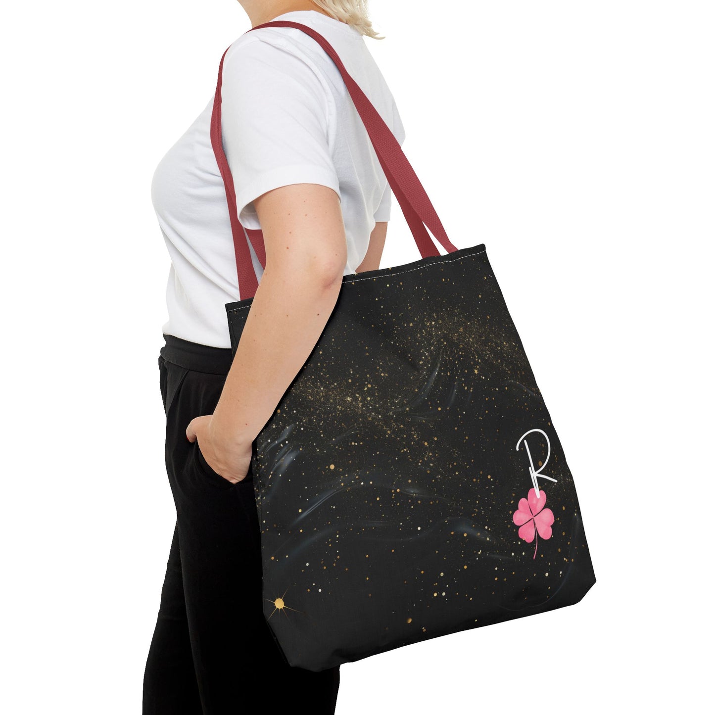 Custom Initial Clover Tote Bag