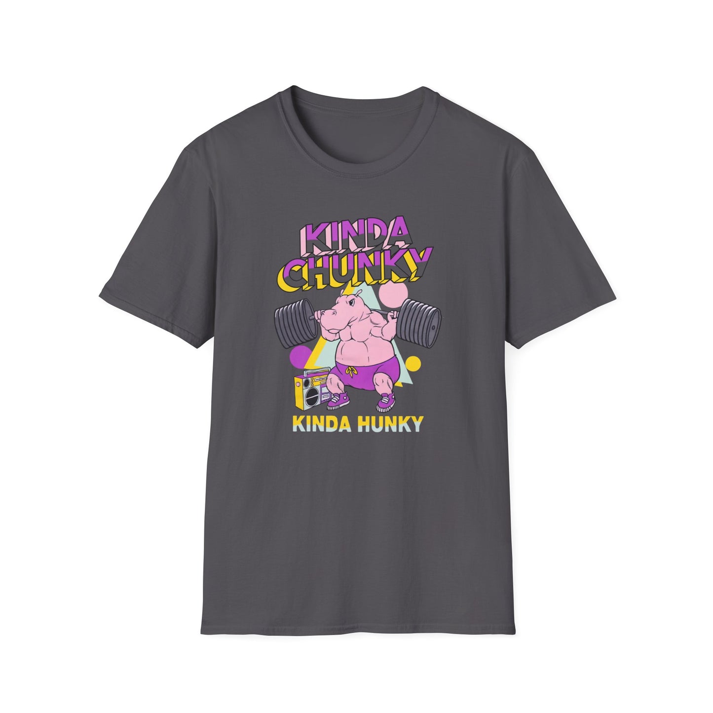 Kinda Chunky Hippo Weighlift Unisex Softstyle T-Shirt