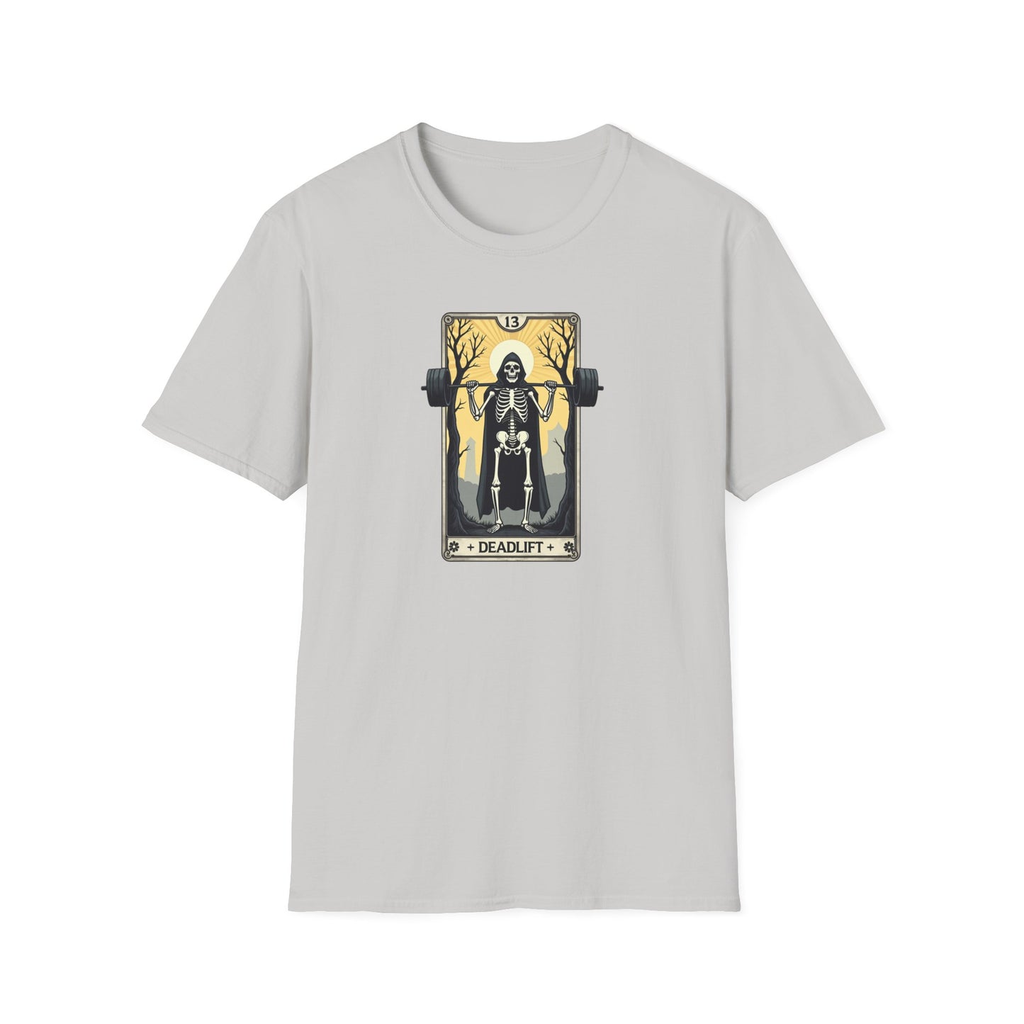 Funny Tarot Card Gym Deadlift Skeleton T-Shirt