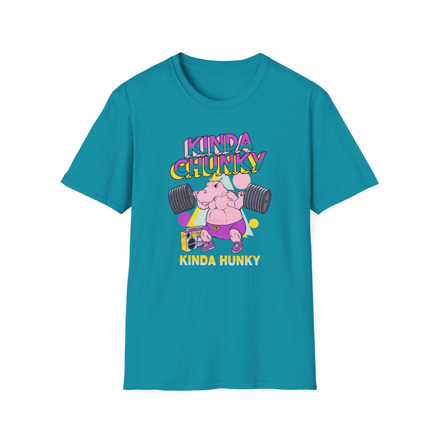 Kinda Chunky Hippo Weighlift Unisex Softstyle T-Shirt