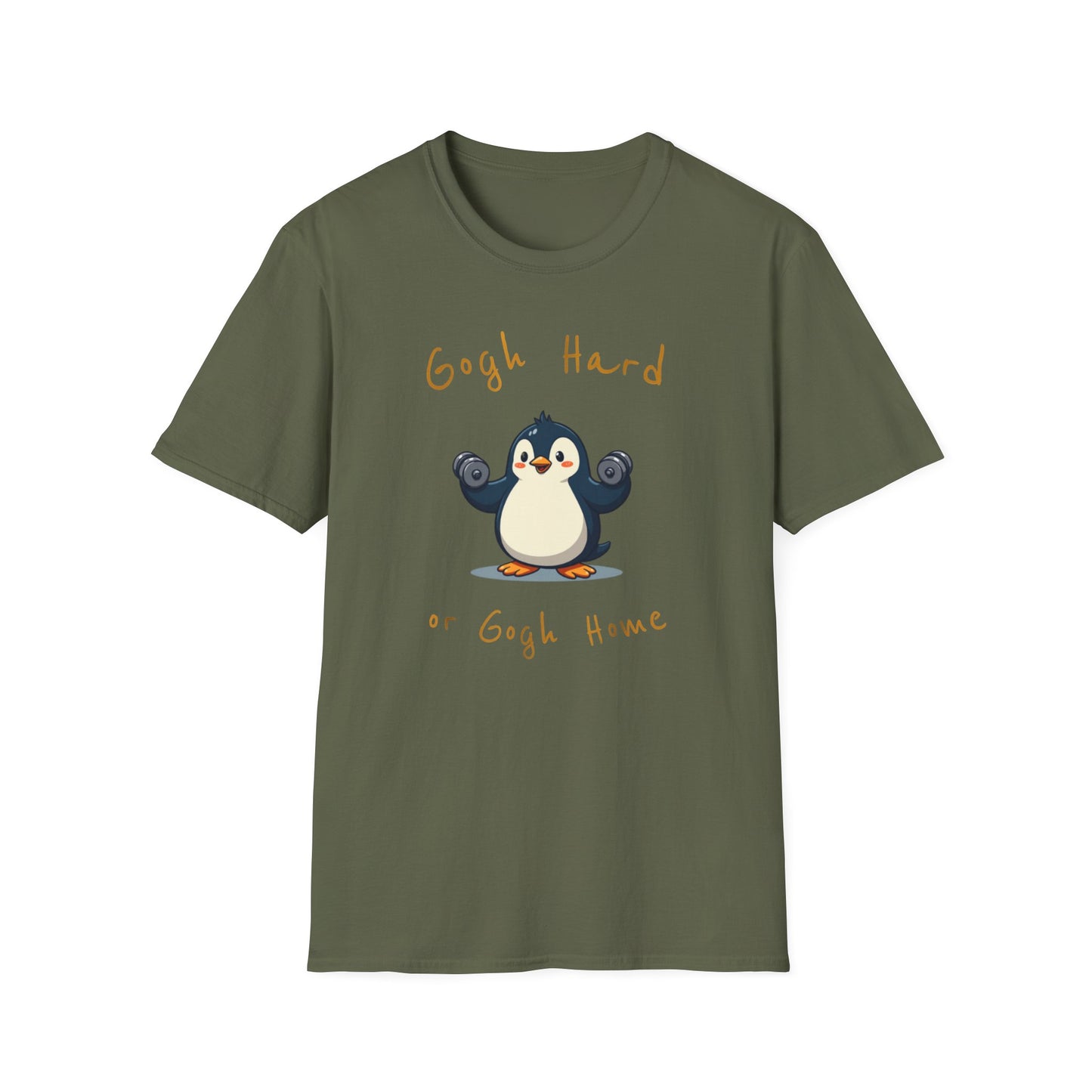 Go hard or go home Penguin Weight lift Funny T-Shirt