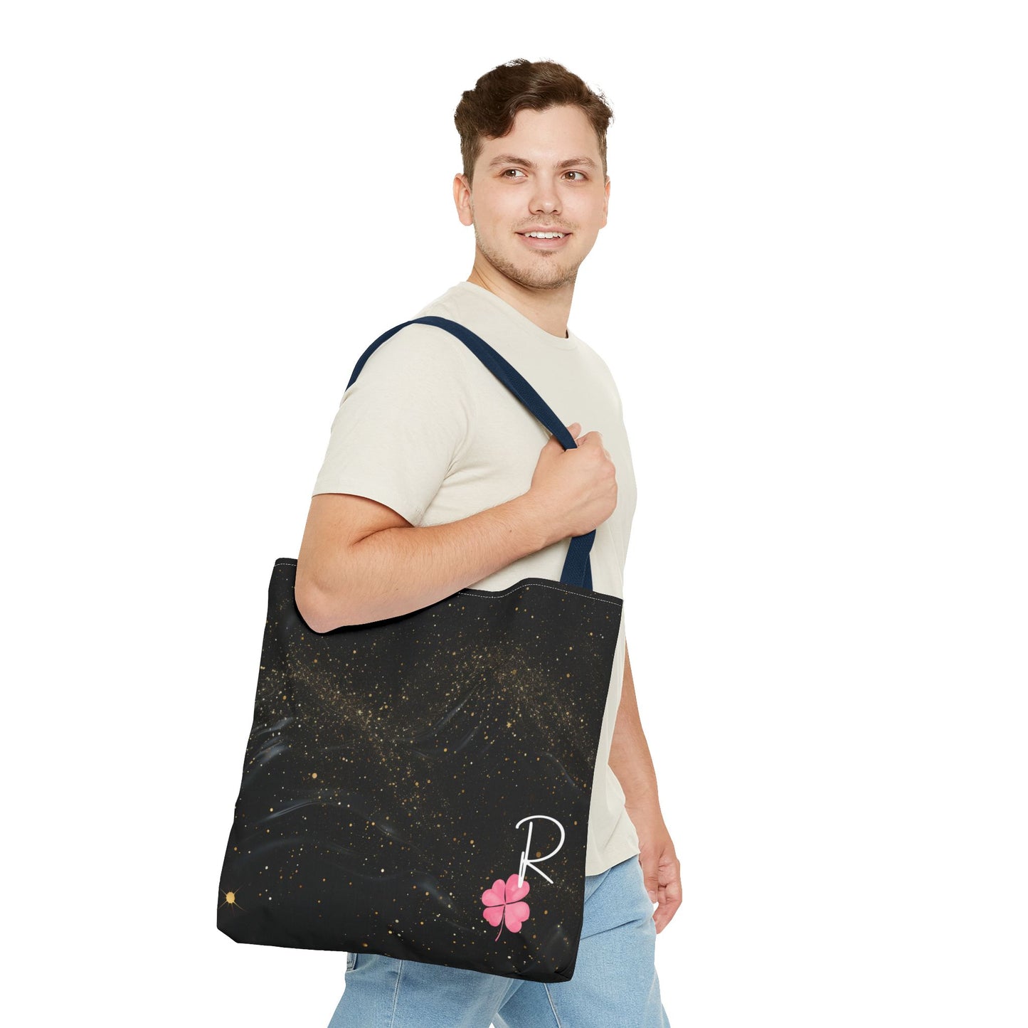 Custom Initial Clover Tote Bag