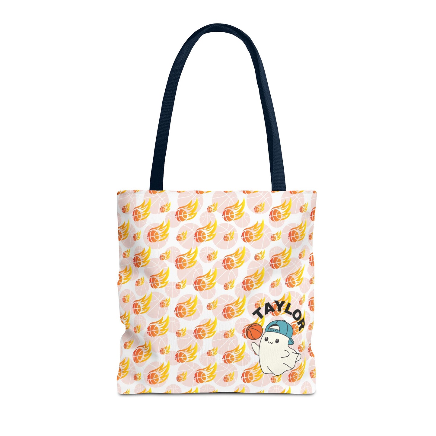 Personalized Cute Baby GH*st Fire basketball ToteBag