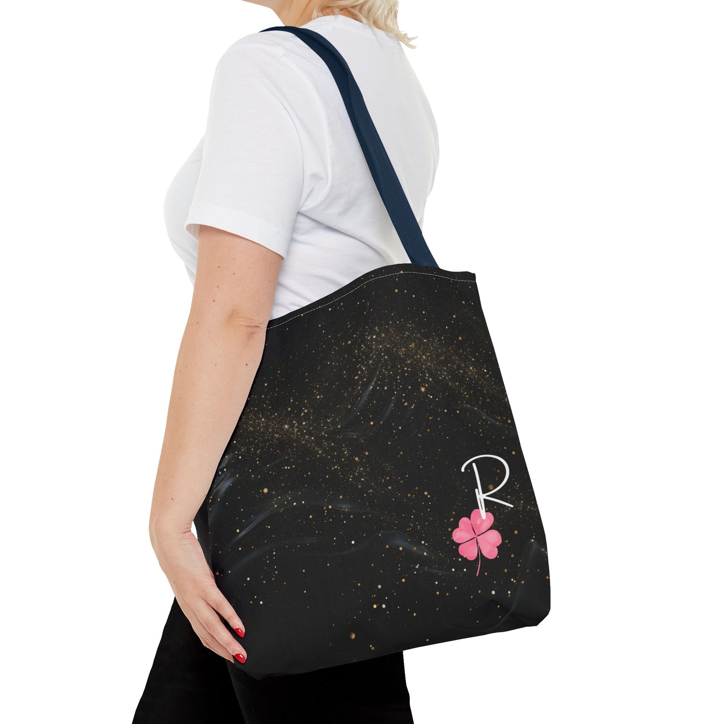 Custom Initial Clover Tote Bag