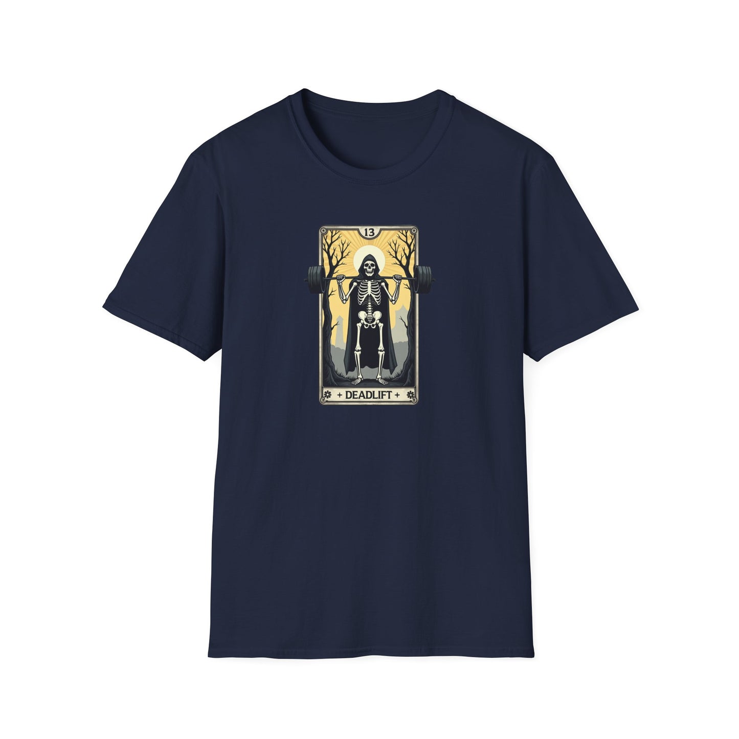 Funny Tarot Card Gym Deadlift Skeleton T-Shirt