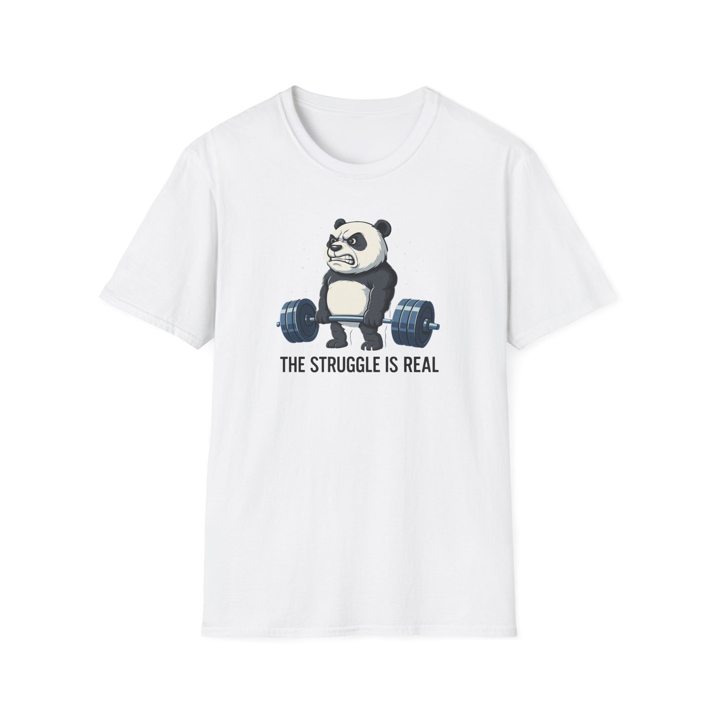 Panda - The Struggle Is Real, Funny Workout T-Shirt