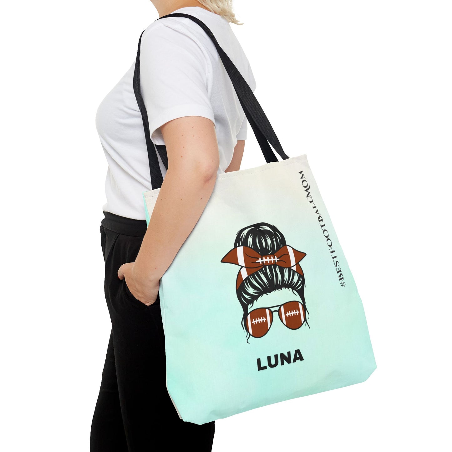 Personalized Funny Best Football Mom Tote Bag