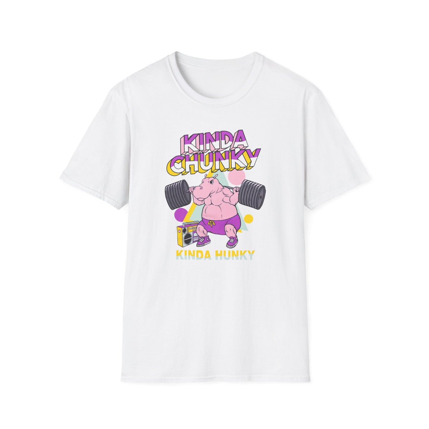 Kinda Chunky Hippo Weighlift Unisex Softstyle T-Shirt