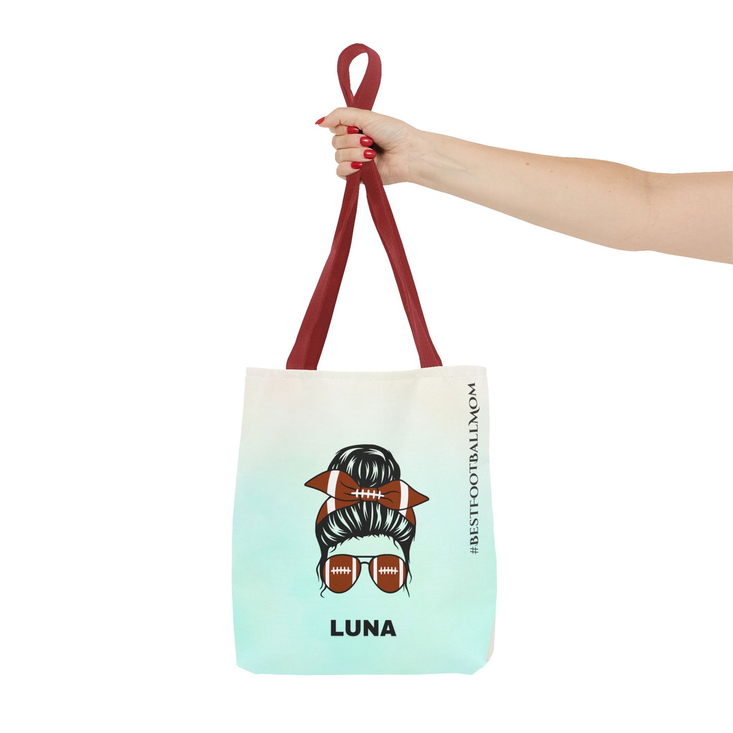 Personalized Funny Best Football Mom Tote Bag