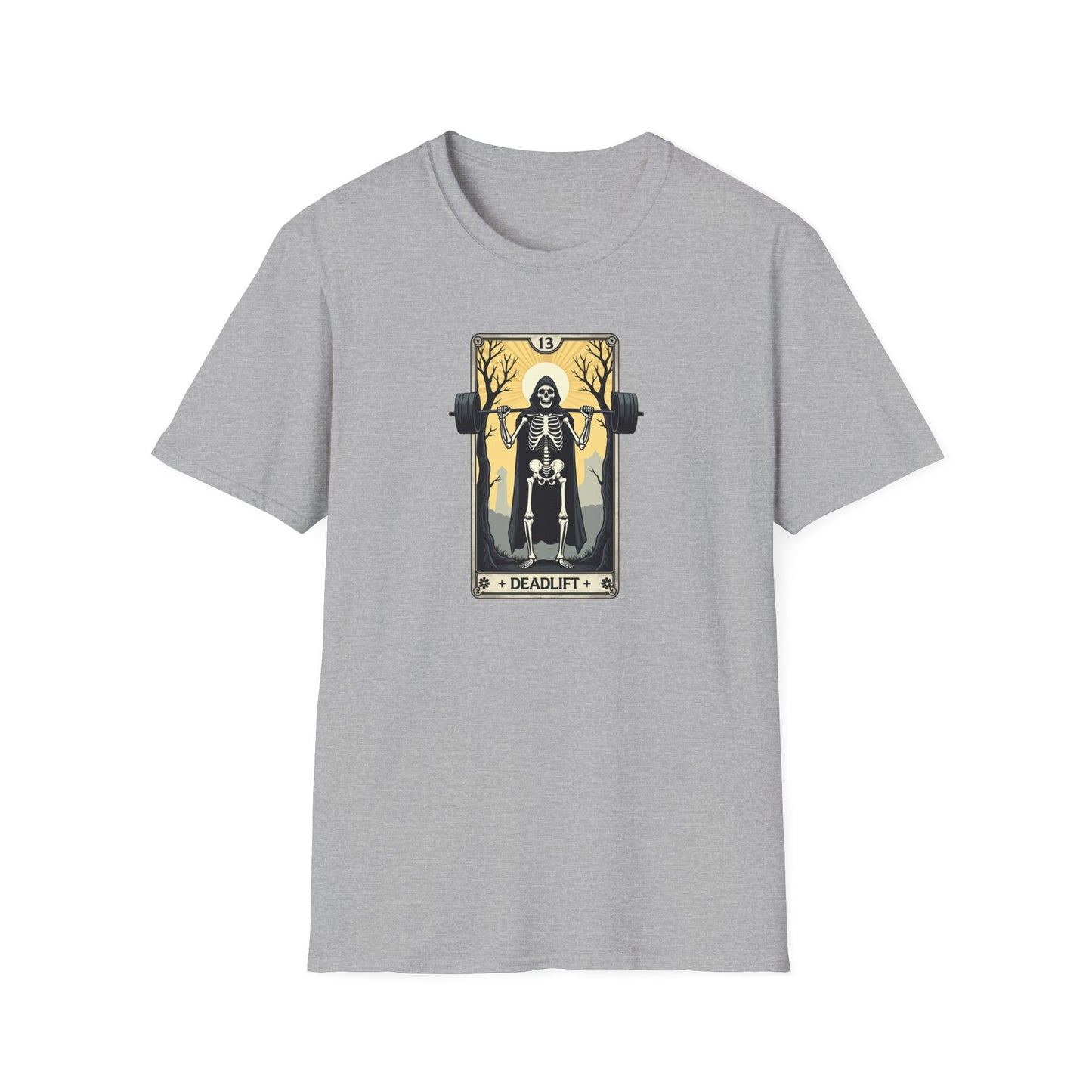 Funny Tarot Card Gym Deadlift Skeleton T-Shirt