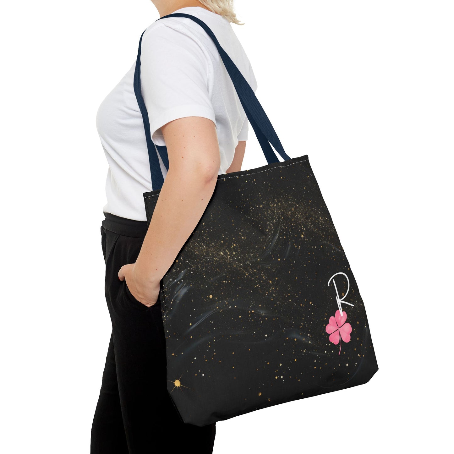 Custom Initial Clover Tote Bag