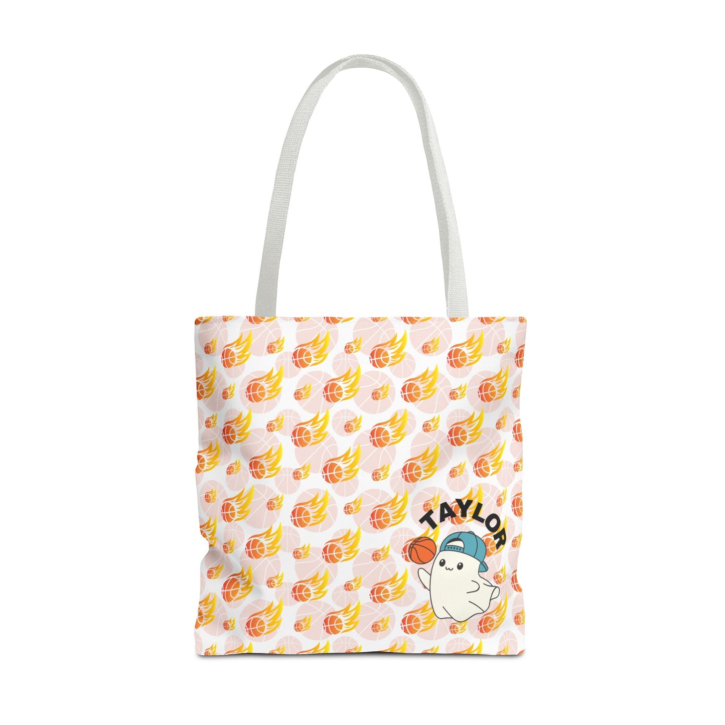 Personalized Cute Baby GH*st Fire basketball ToteBag