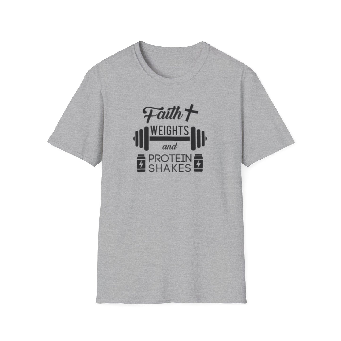 Faith, Weights & Protein Shakes T-Shirt