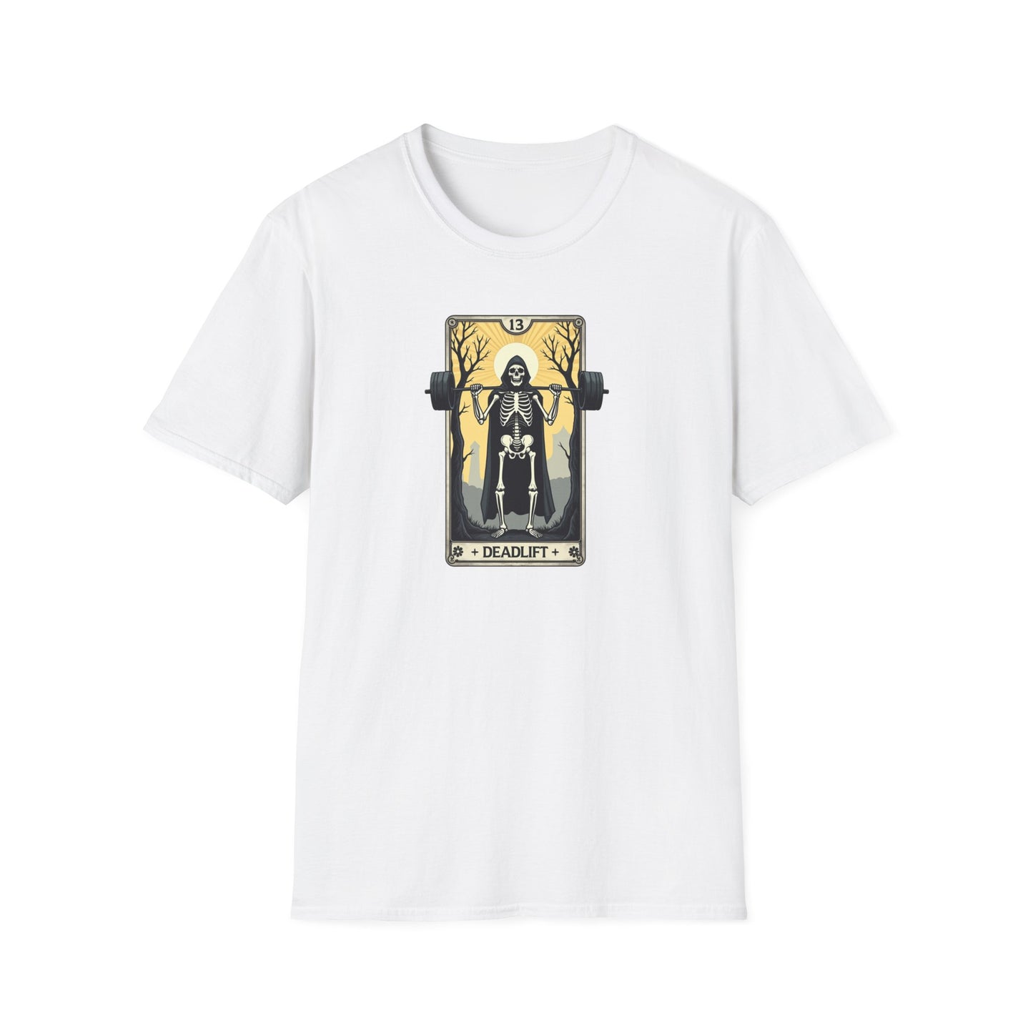 Funny Tarot Card Gym Deadlift Skeleton T-Shirt