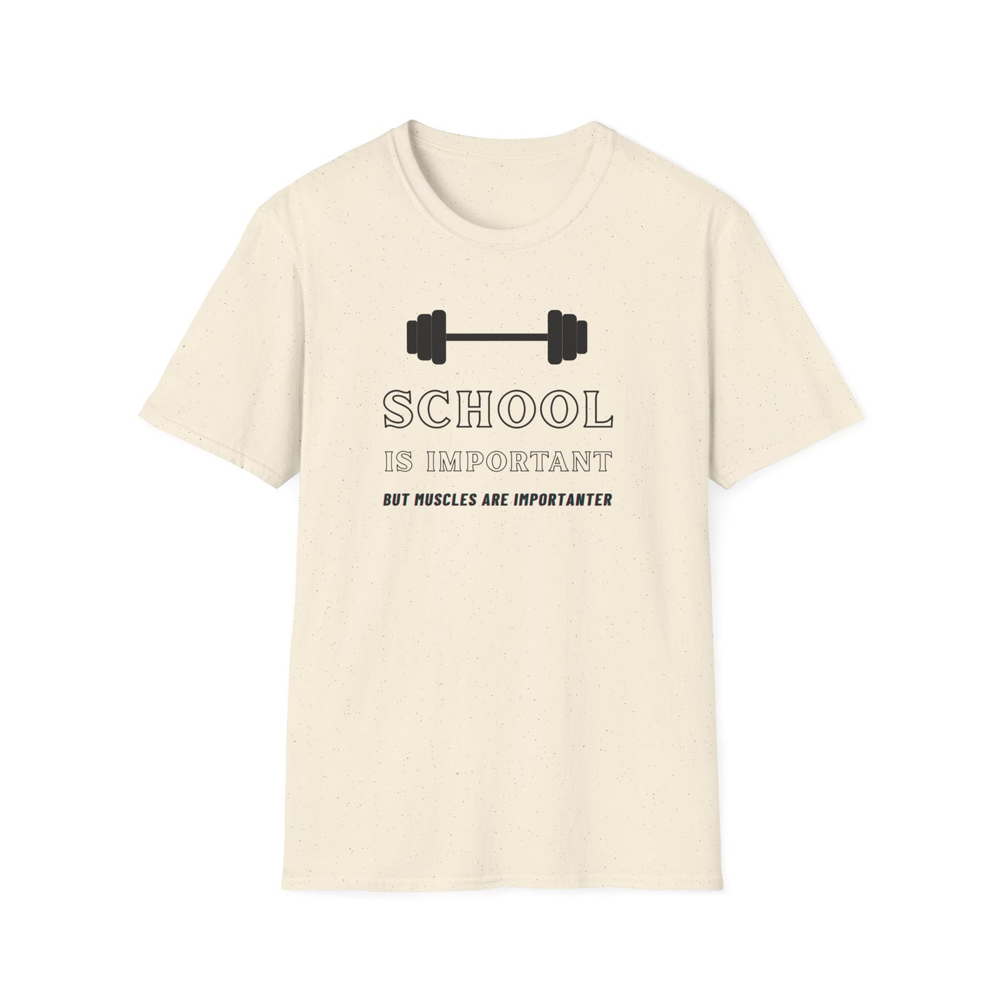 "School is Important, But Muscles are Importanter" Fitness Memes T-Shirt