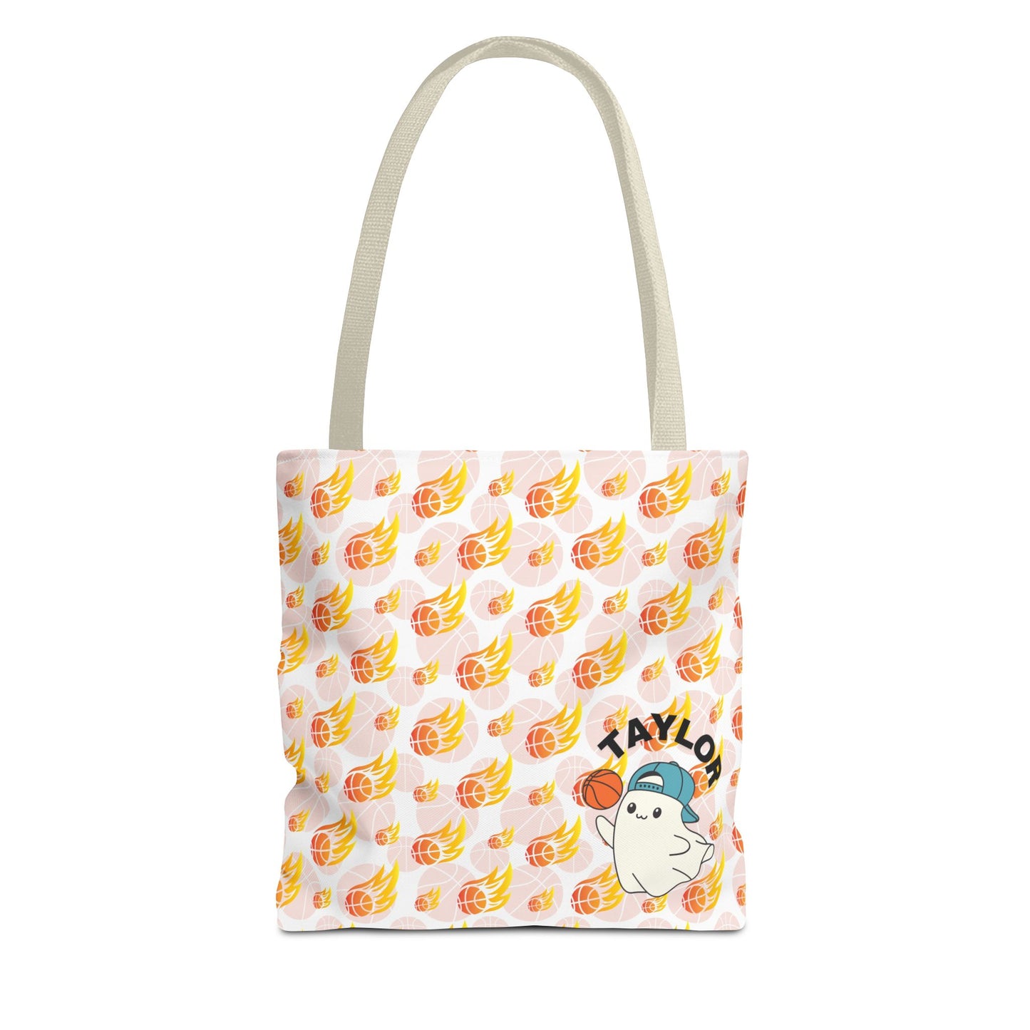 Personalized Cute Baby GH*st Fire basketball ToteBag