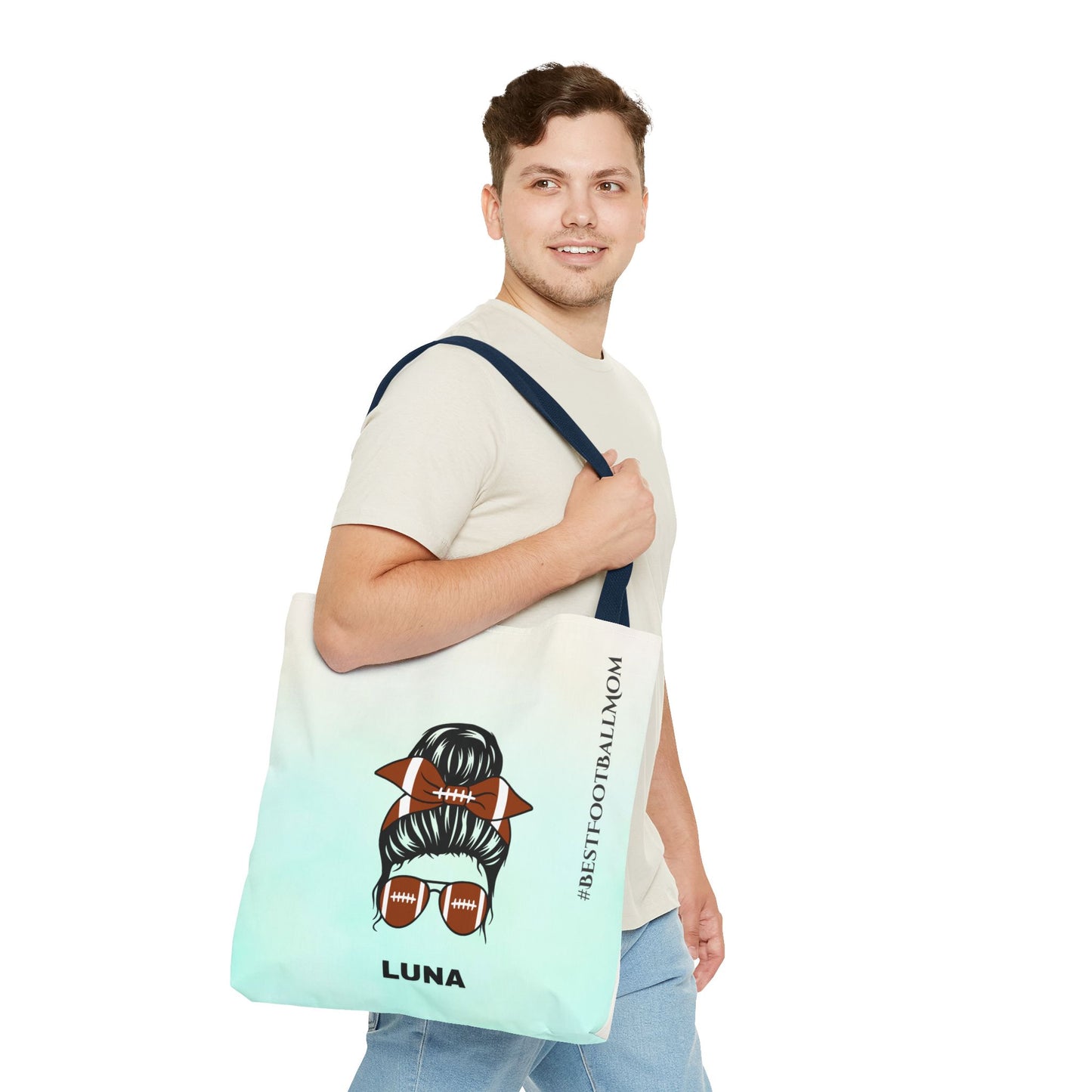 Personalized Funny Best Football Mom Tote Bag