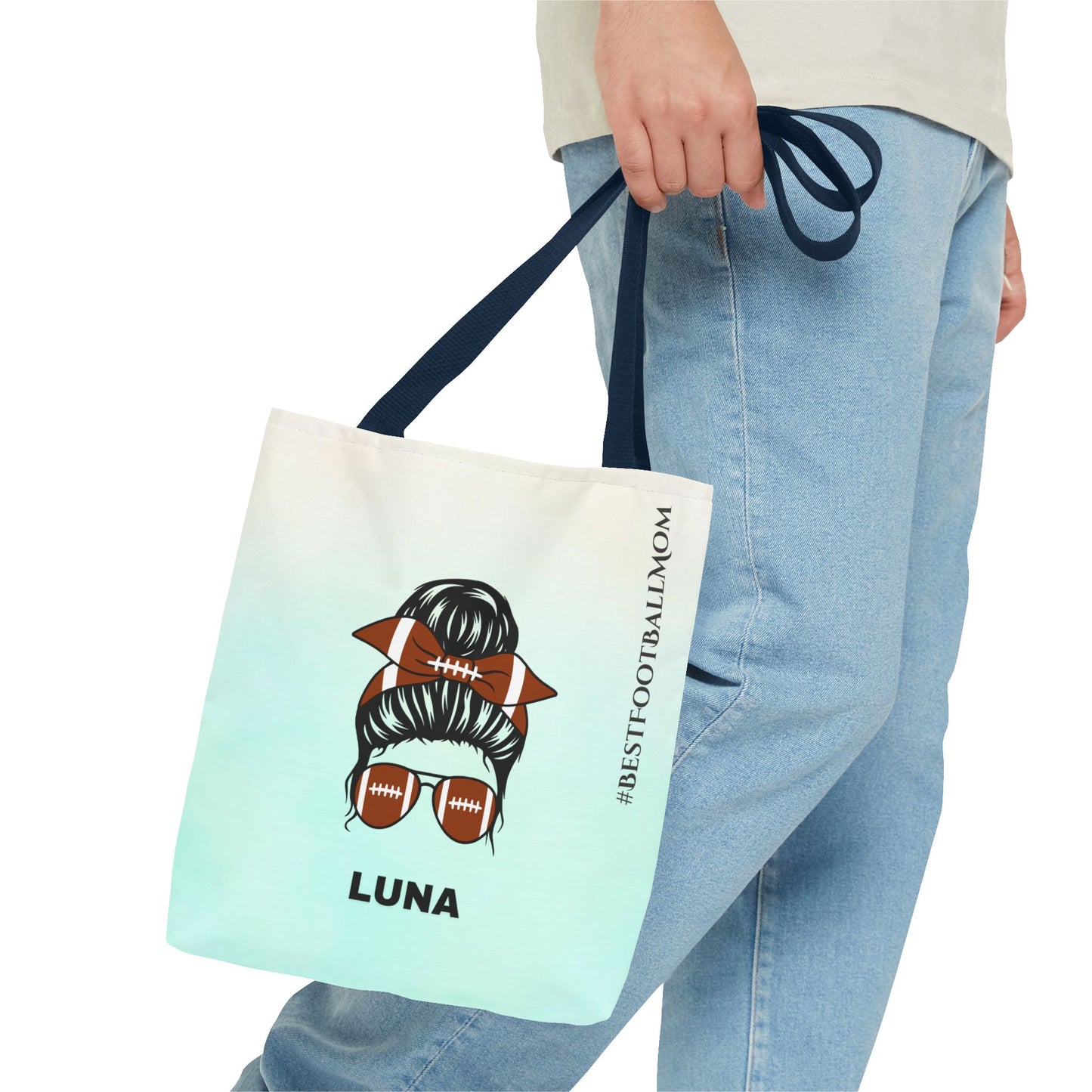 Personalized Funny Best Football Mom Tote Bag