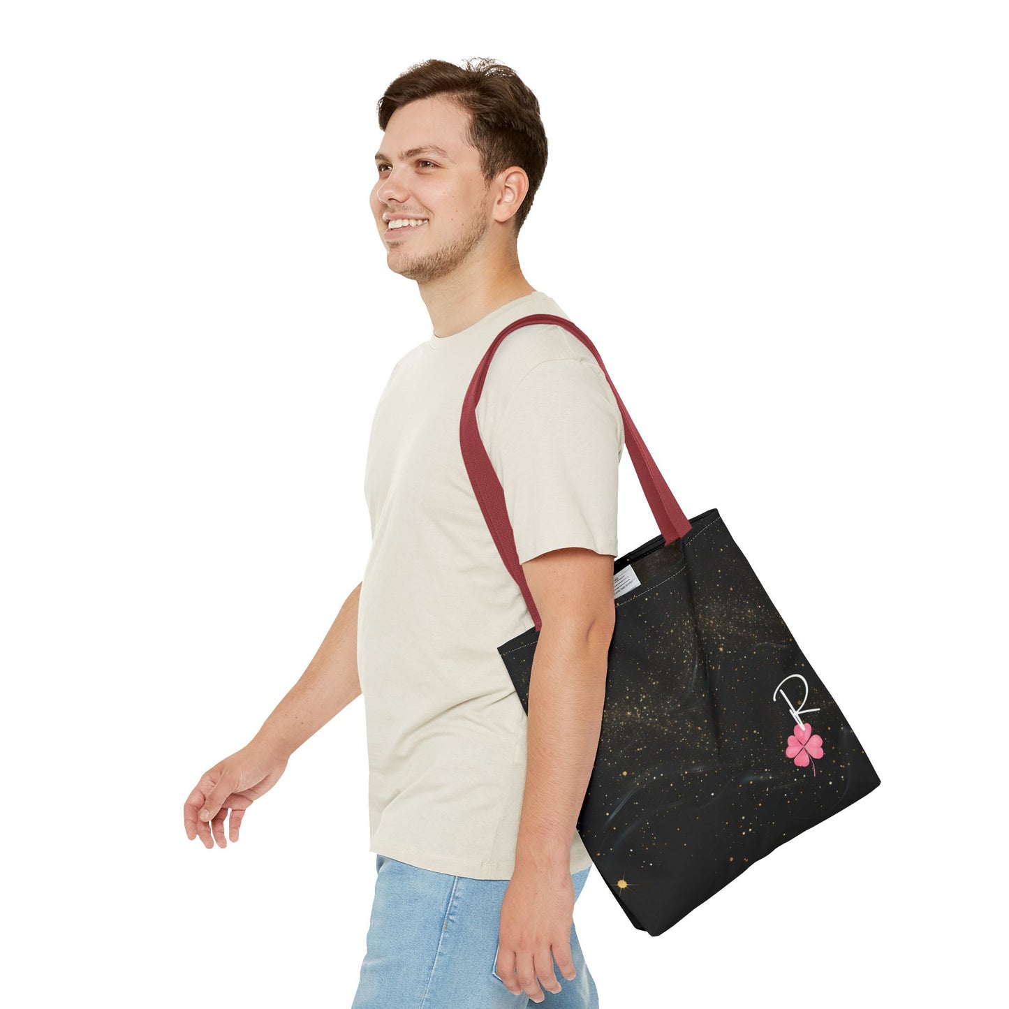 Custom Initial Clover Tote Bag