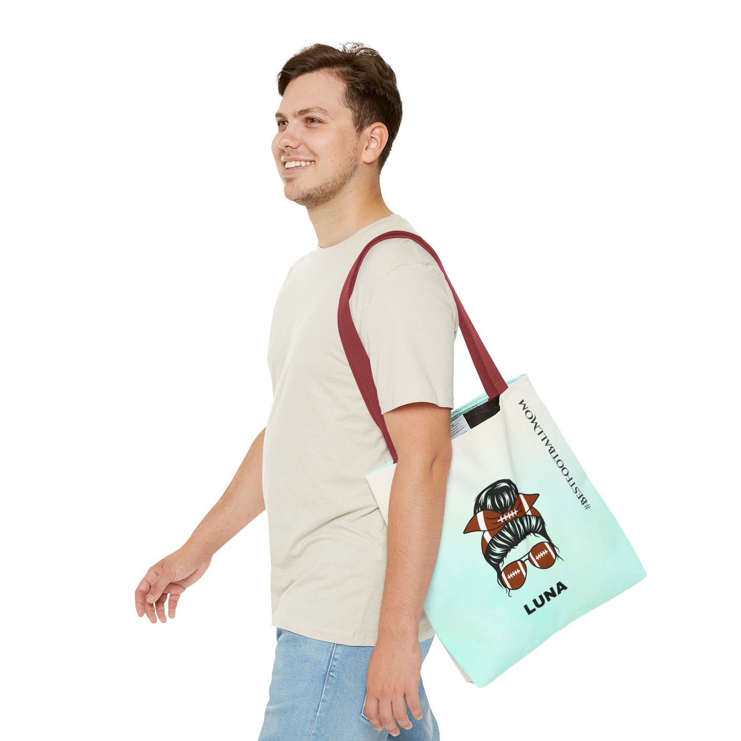 Personalized Funny Best Football Mom Tote Bag