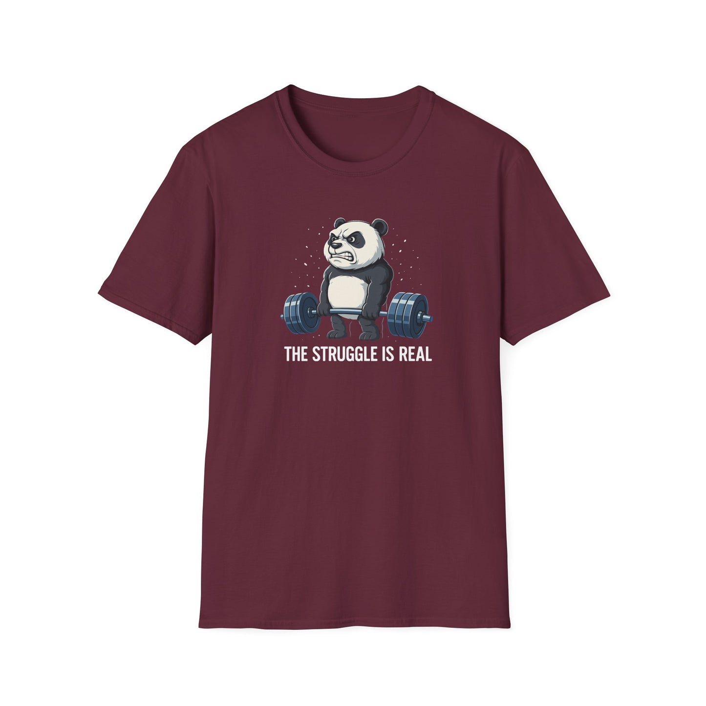 Panda - The Struggle Is Real, Funny Workout T-Shirt
