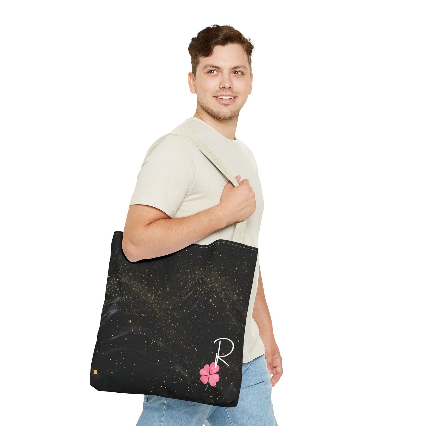 Custom Initial Clover Tote Bag