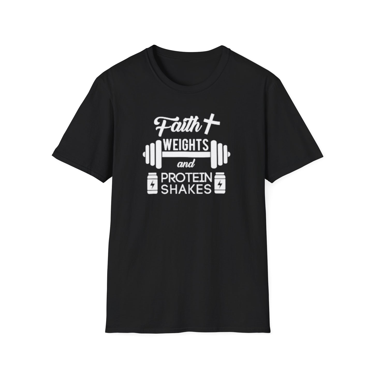 Faith, Weights & Protein Shakes T-Shirt