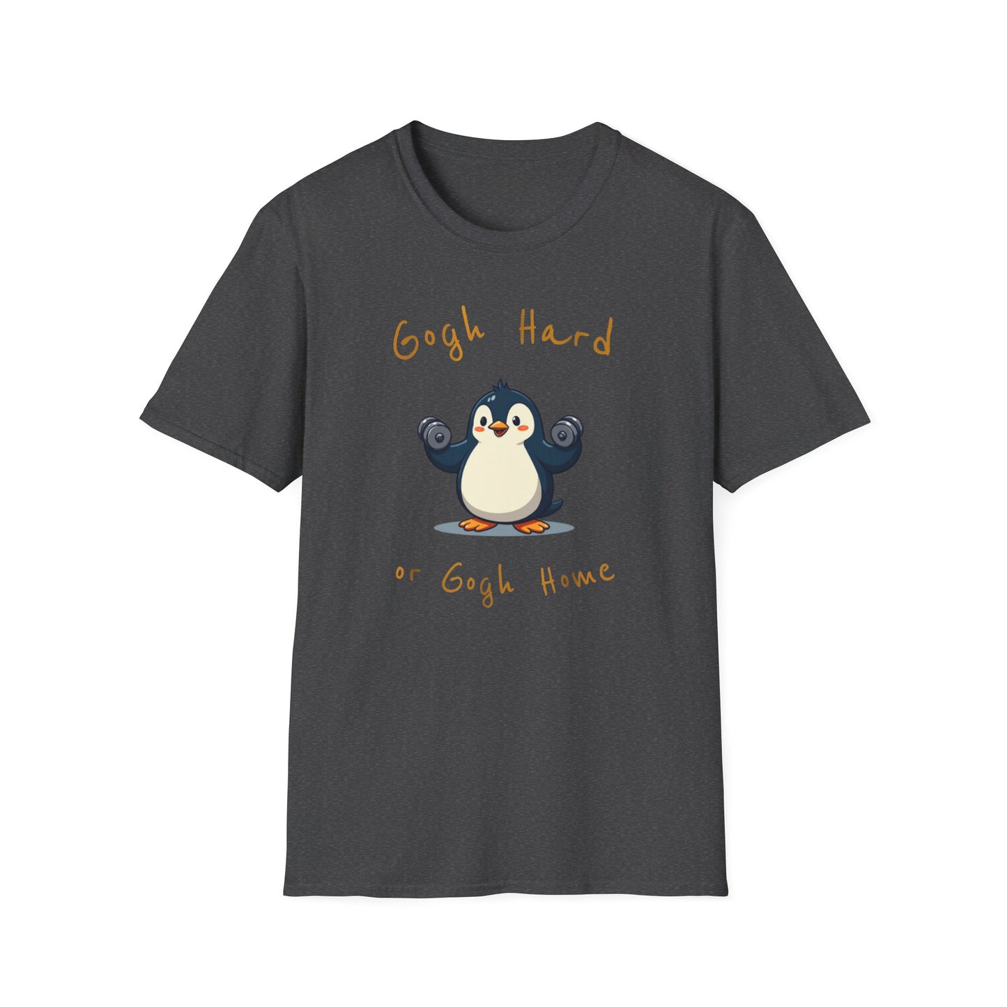 Go hard or go home Penguin Weight lift Funny T-Shirt