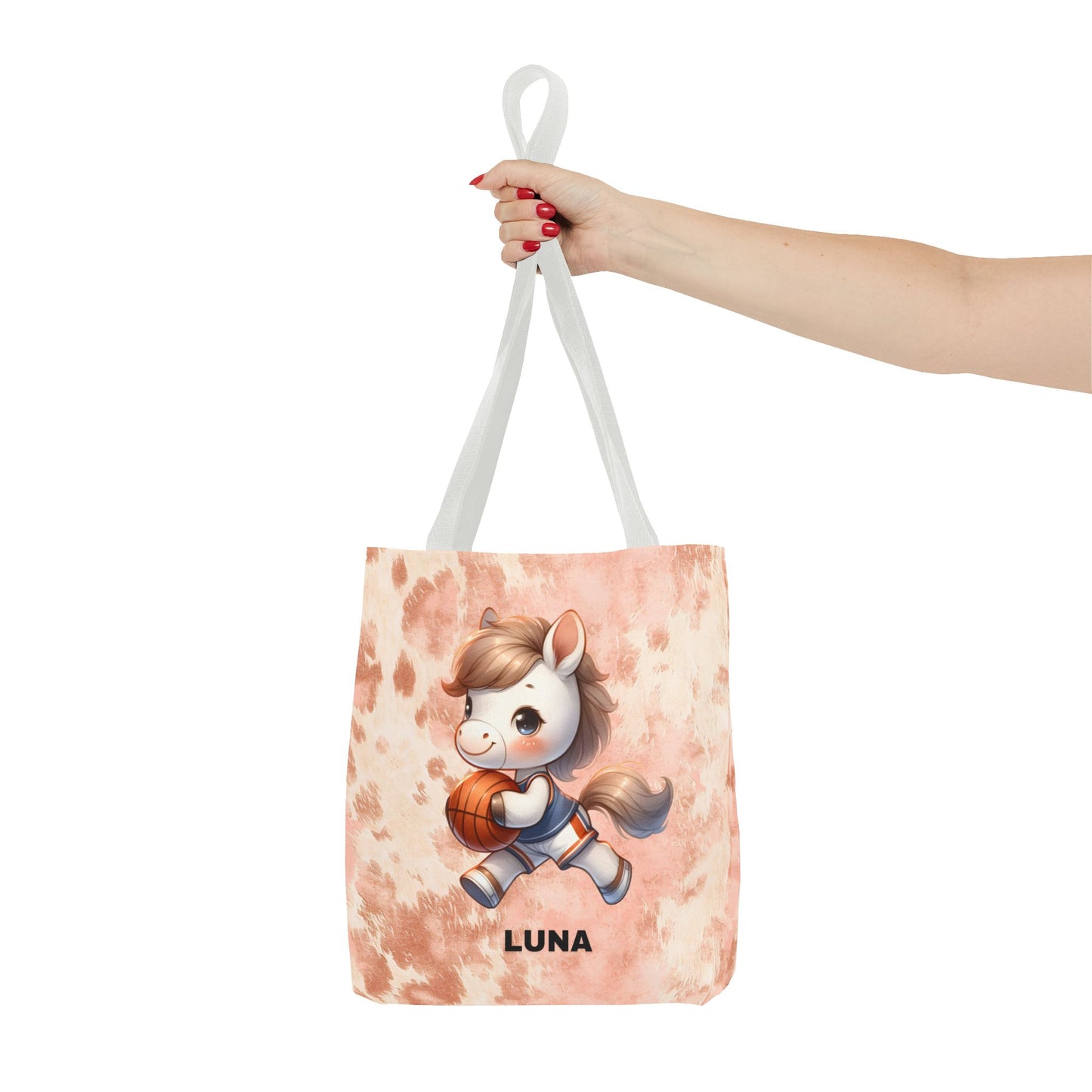 Personalized Cute Horse Basketball Tote Bag