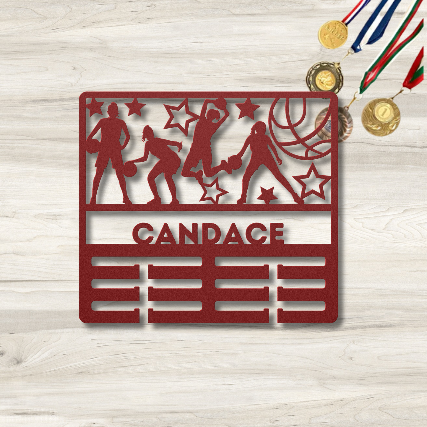 She's Leader Award Basketball | Personlised Basketball Award Holder Metal Signs