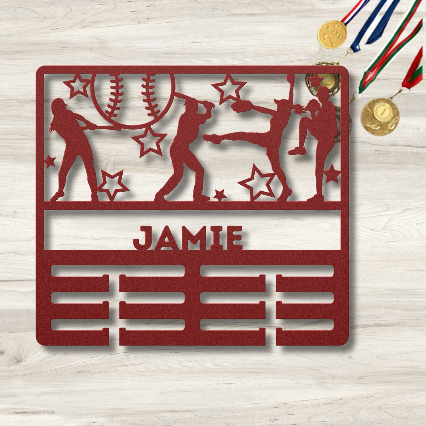 She's Leader Award Baseball | Personlised Baseball Award Holder Metal Signs