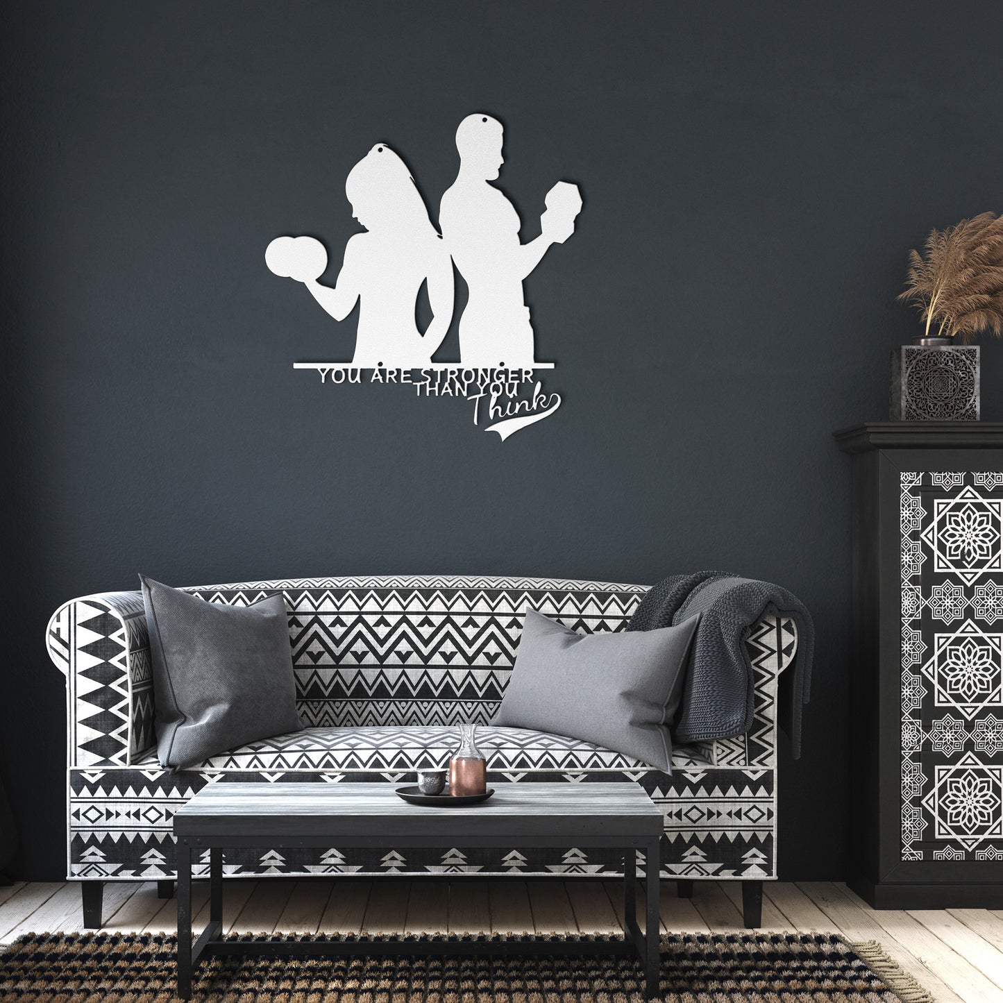You Are Stronger Than You Think | gym metal signs art decor