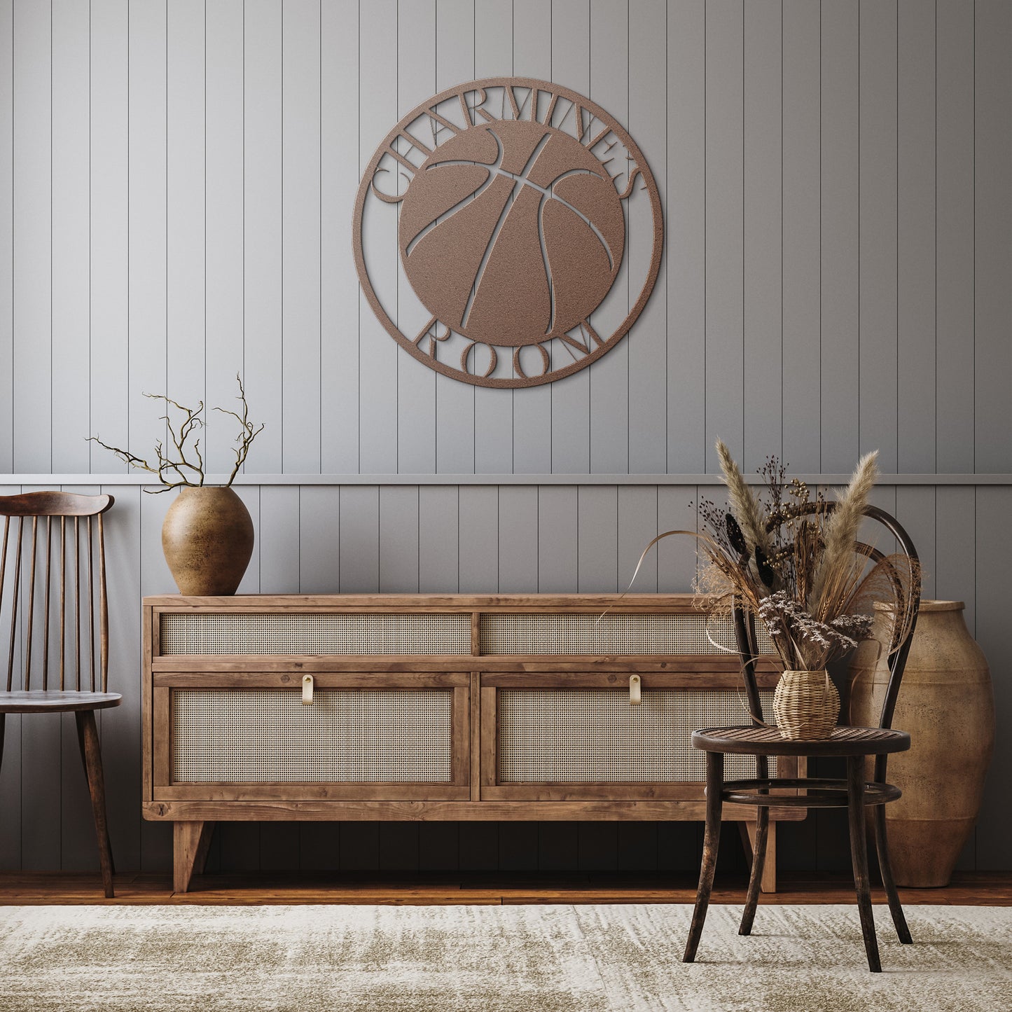 The Basketball | Personalized Basketball Metal Wall Art