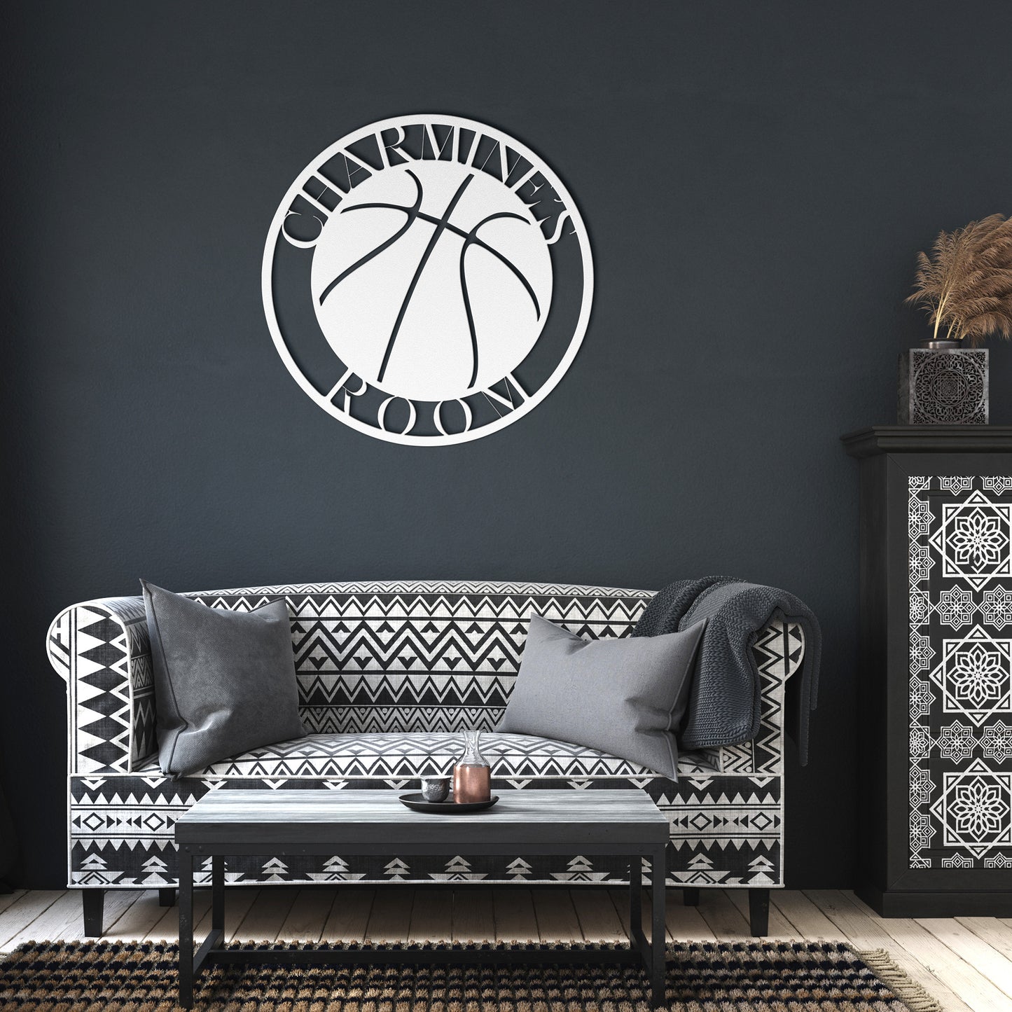 The Basketball | Personalized Basketball Metal Wall Art