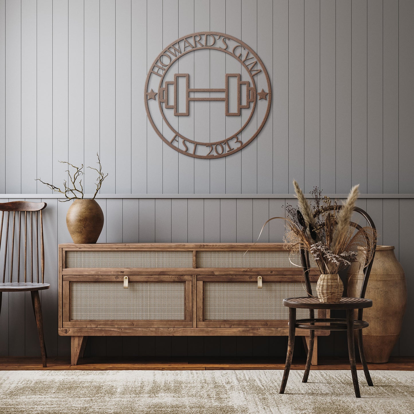 Personalized Dumbbell Metal Sign