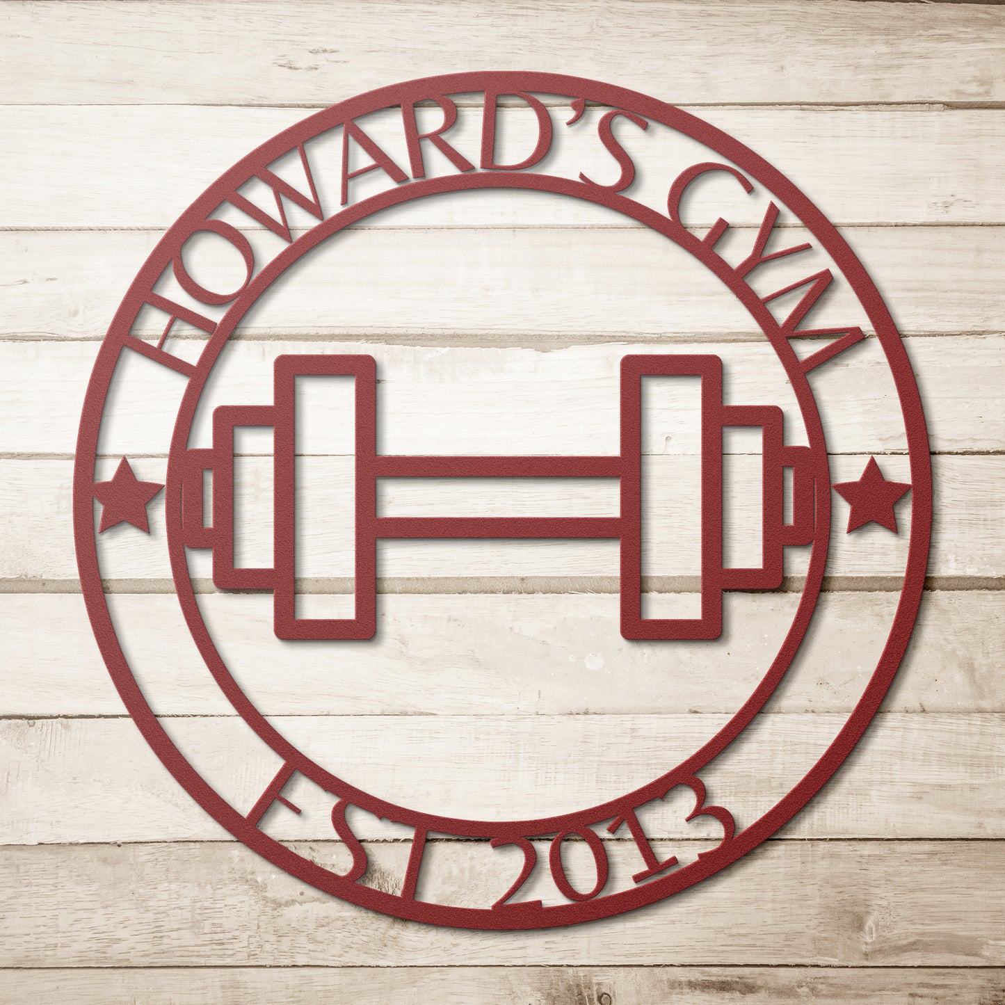 Personalized Dumbbell Metal Sign