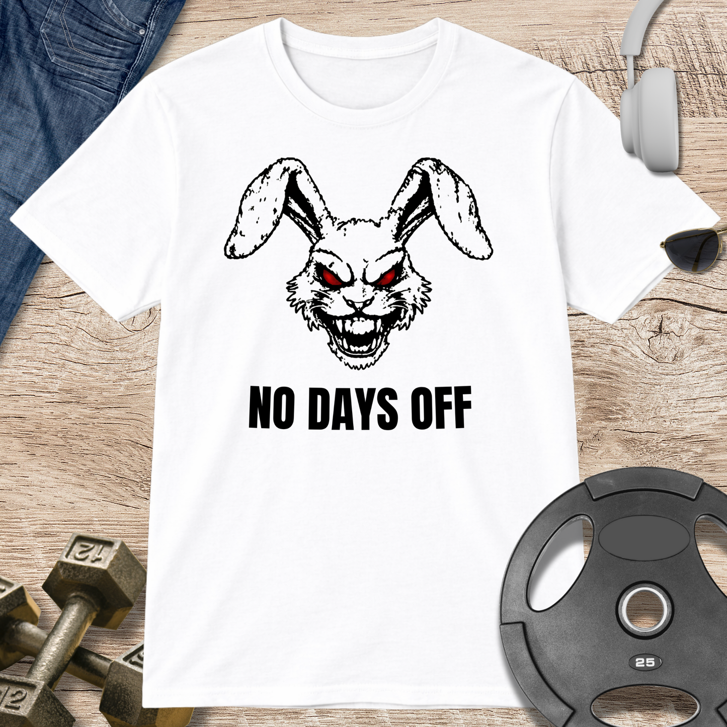 Fierce Rabbit No Days Off T-Shirt