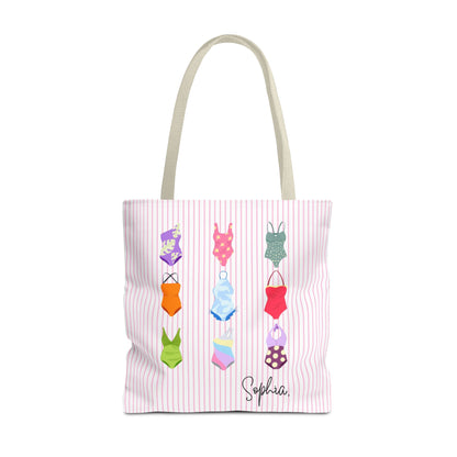 Personalised Name Retro Swimming Swimsuits Tote Bag