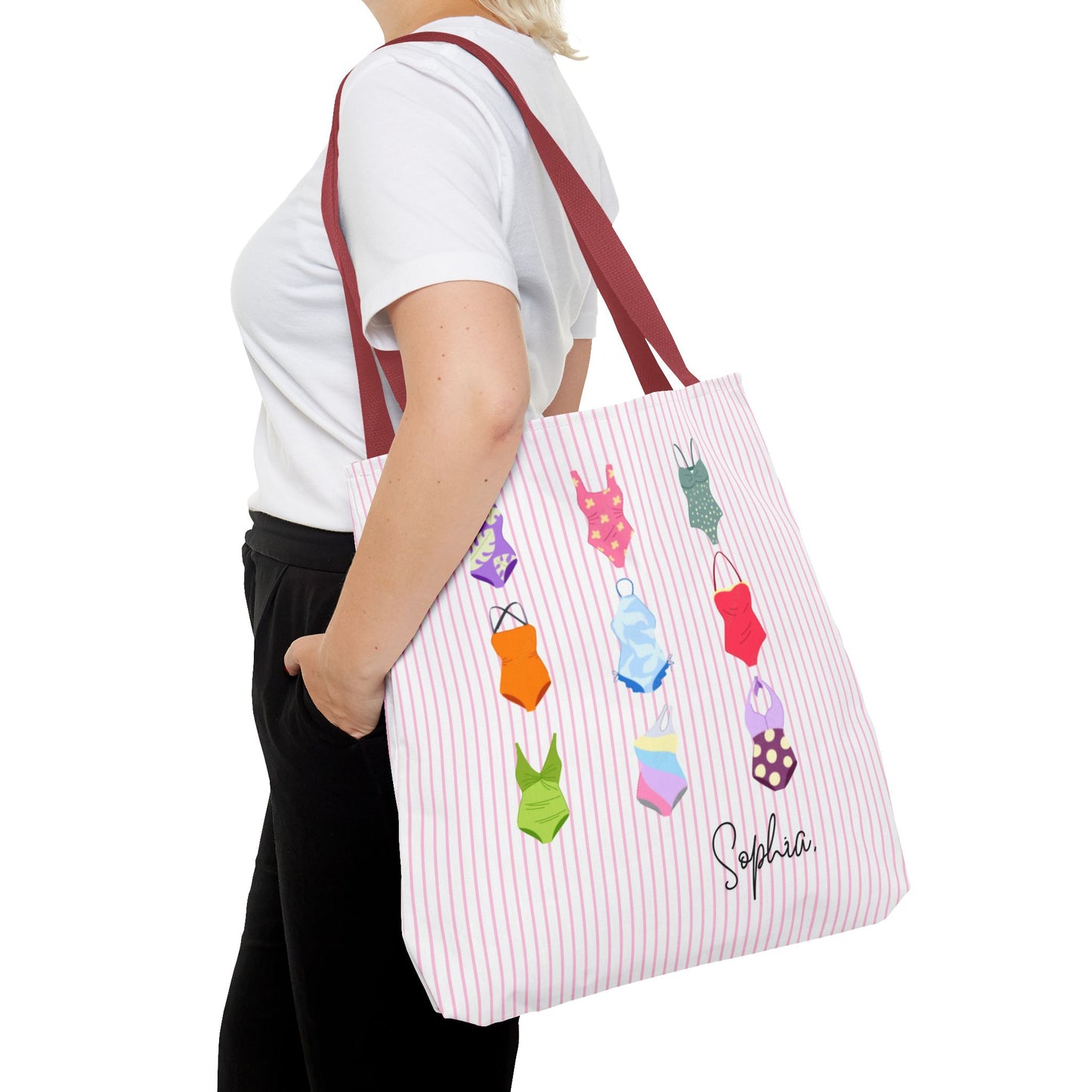 Personalised Name Retro Swimming Swimsuits Tote Bag