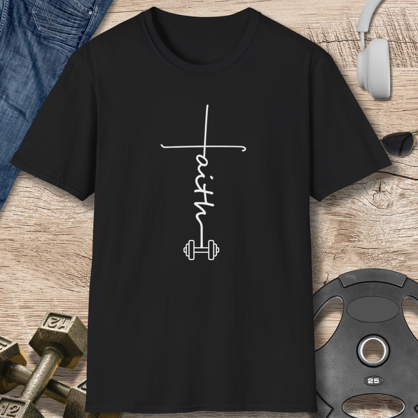 Faith & Dumbbell T-Shirt
