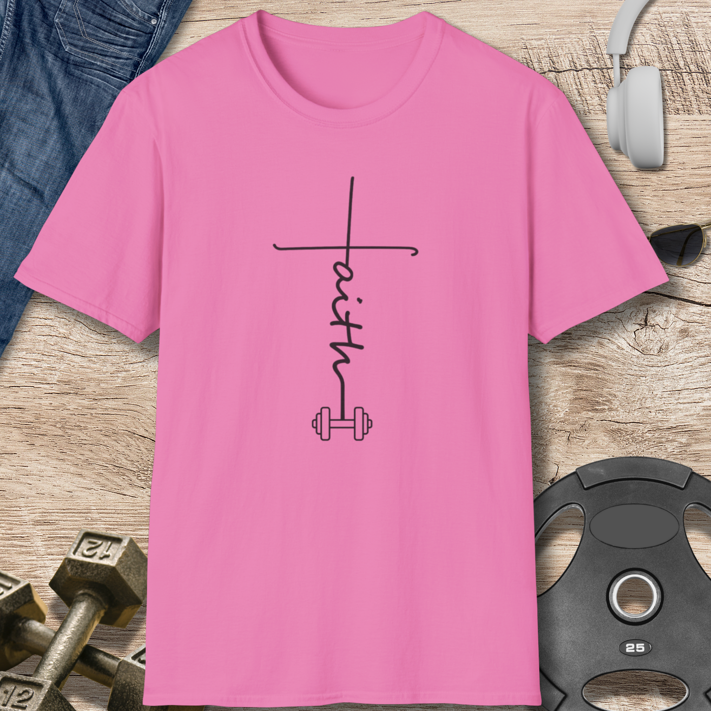 Faith & Dumbbell T-Shirt