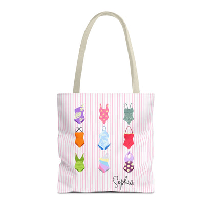 Personalised Name Retro Swimming Swimsuits Tote Bag