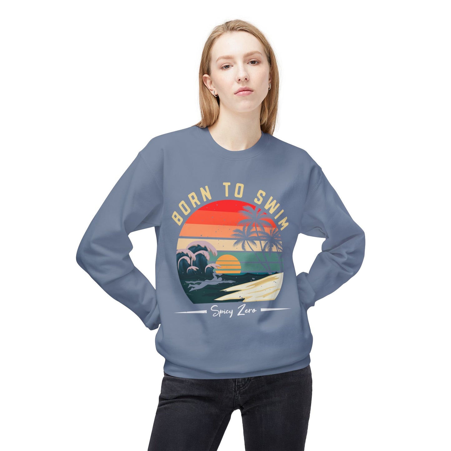 Born to Swim Funny Beach Sweatshirt